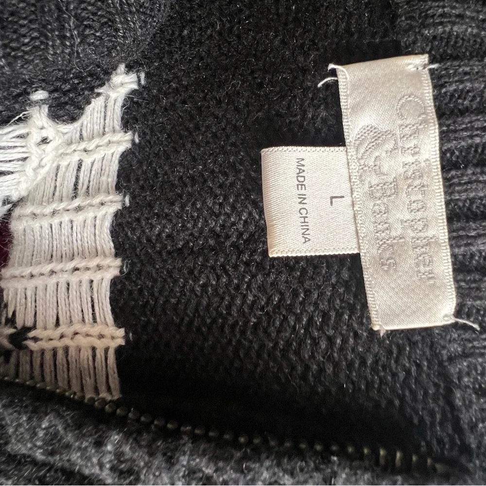 VTG. Christmas Reindeer,Snowflake Zipper front Vest. Size L. - Picture 6 of 8